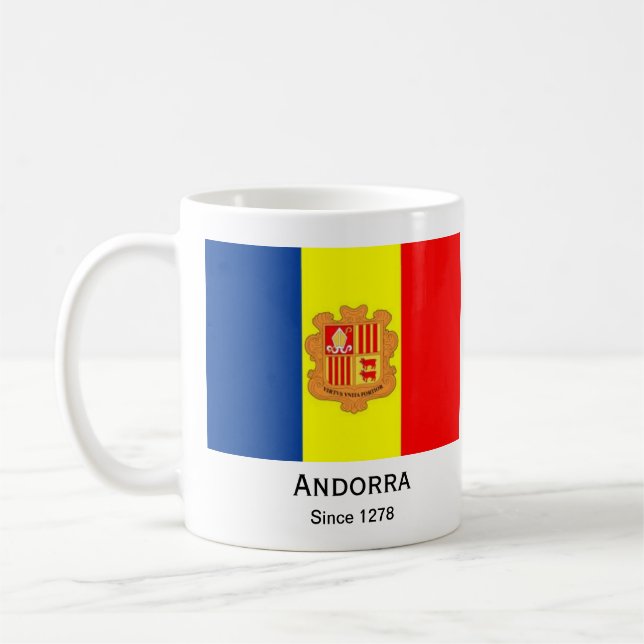 Andorra Flagga Anpassningsbar Kopp (Vänster)