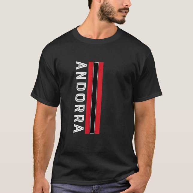 Andorra Flagga Färg T Shirt (Framsida)