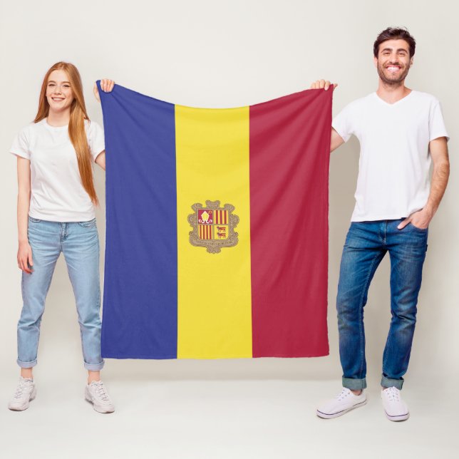 Andorra flagga fleecefilt (På plats)