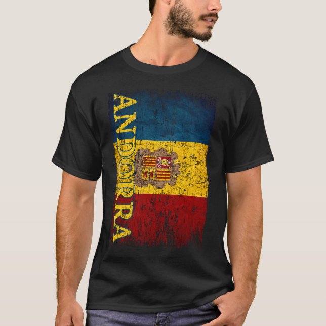 Andorra Flagga Gift Women Manar Barnen Andorra Ret T Shirt (Framsida)