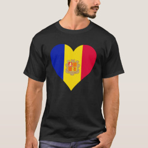 Andorra Flagga Heart Andorra Kärlek Andorra T Shirt