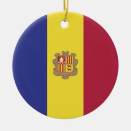 Andorra flagga julgransprydnad keramik