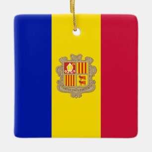 Andorra Flagga Julgransprydnad Keramik