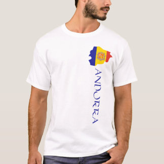 Andorra flagga karta t shirt