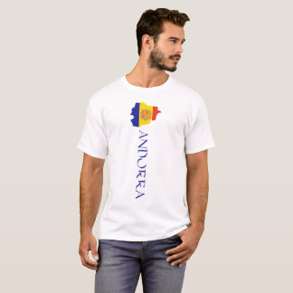 Andorra flagga karta t shirt