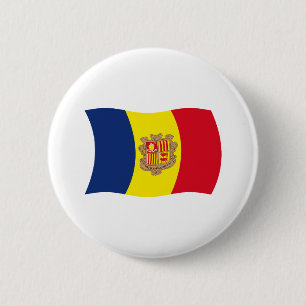 Andorra Flagga Knapp