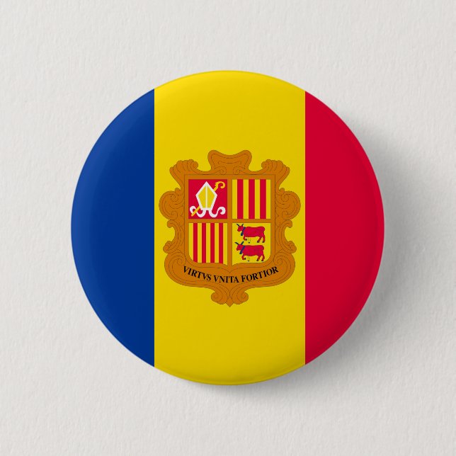 Andorra Flagga Knapp (Framsida)