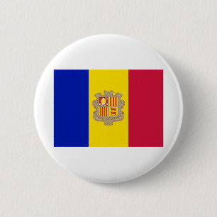 Andorra Flagga Knapp