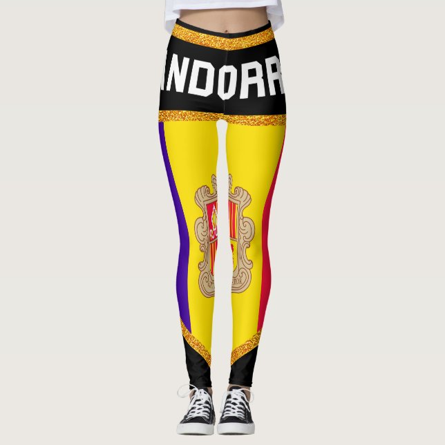 Andorra Flagga Leggings (Framsida)