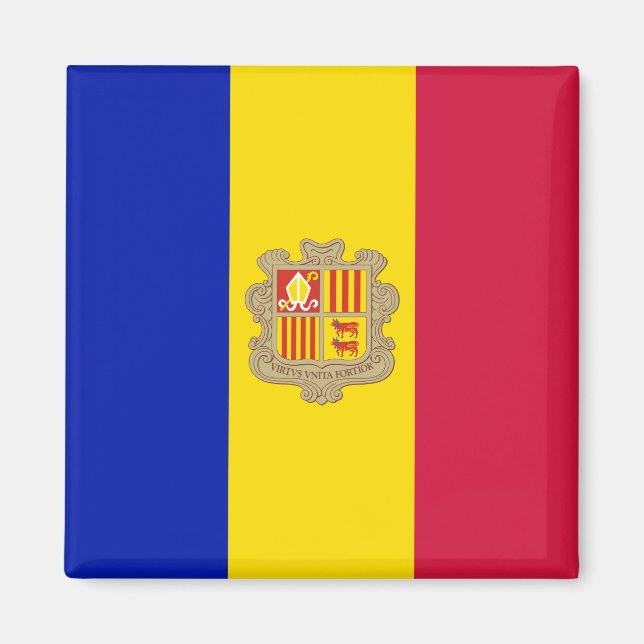 Andorra Flagga Magnet (Framsidan)