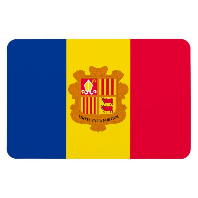 Andorra Flagga Magnet (Horisontell)