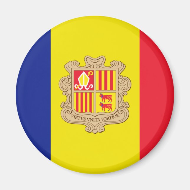 Andorra flagga magnet (Framsidan)