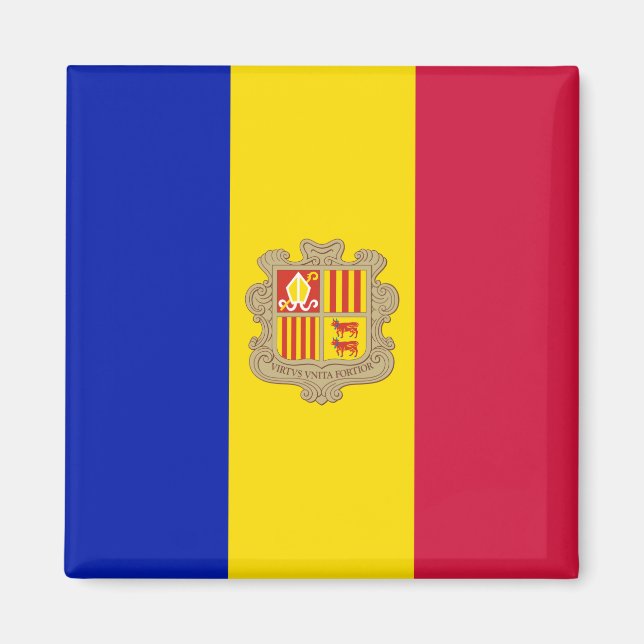 Andorra Flagga Magnet (Framsidan)