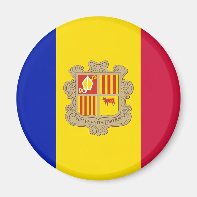 Andorra flagga Magnet (Framsidan)