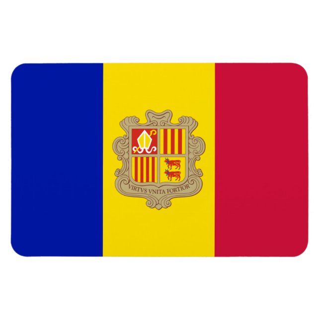 Andorra Flagga Magnet (Horisontell)