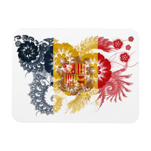 Andorra Flagga Magnet (Horisontell)