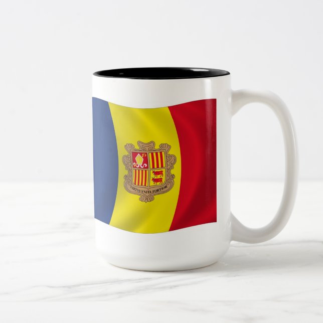 Andorra Flagga Mugg (Höger)
