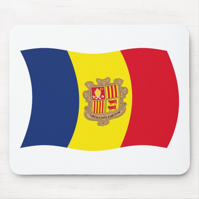 Andorra Flagga Musmatta (Framsidan)