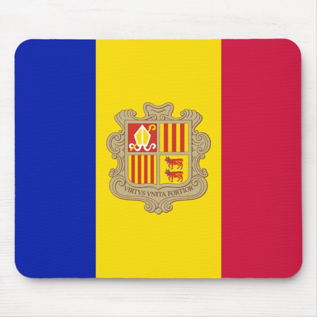 Andorra Flagga Musmatta (Framsidan)