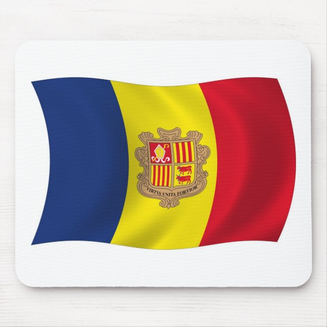 Andorra Flagga Musmatta (Framsidan)
