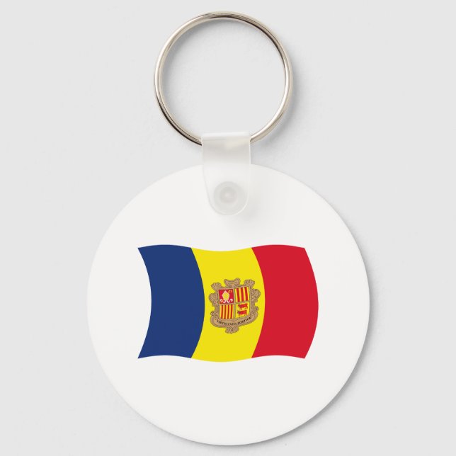 Andorra Flagga Nyckelring (Framsida)