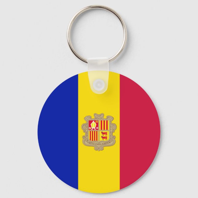 Andorra Flagga Nyckelring (Framsida)