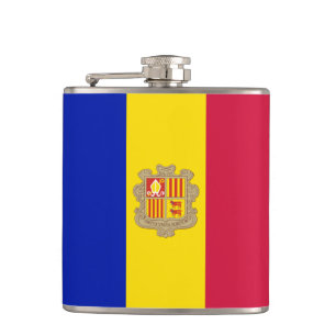 Andorra Flagga och resa Andorra/sportfantaster Fickplunta