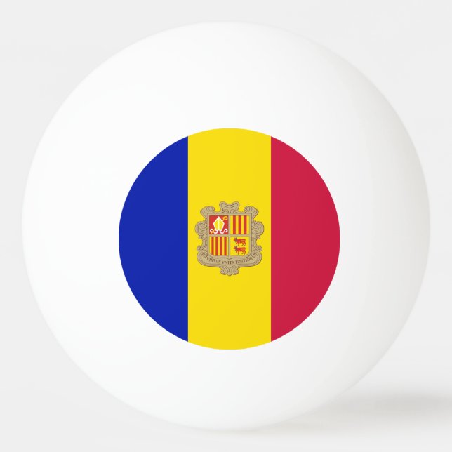 Andorra flagga pingisboll (Framsidan)
