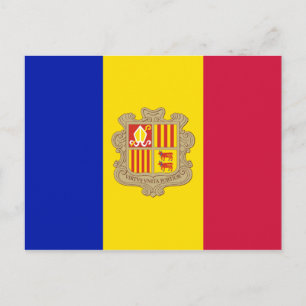 Andorra Flagga Postcard Vykort