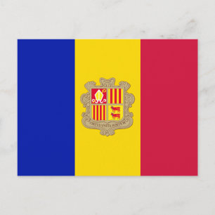 Andorra Flagga Postcard Vykort