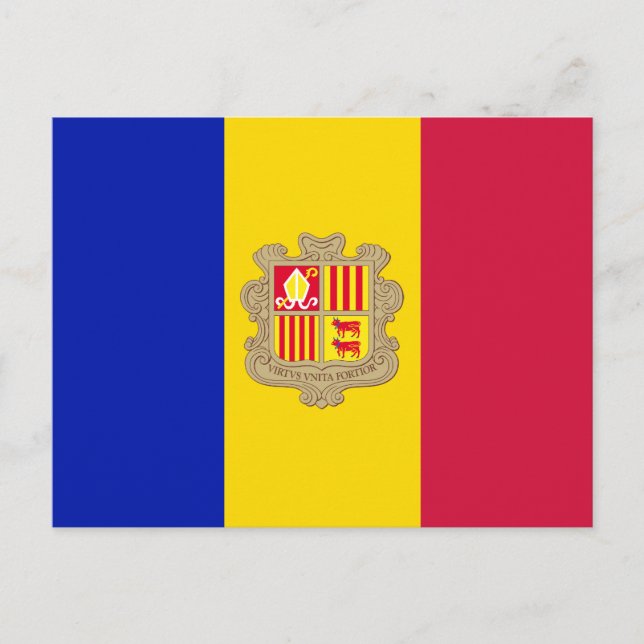 Andorra Flagga Postcard Vykort (Framsida)