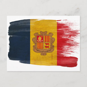 Andorra Flagga Postkort Vykort