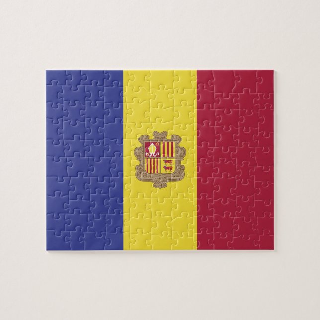 Andorra flagga pussel (Horisontell)
