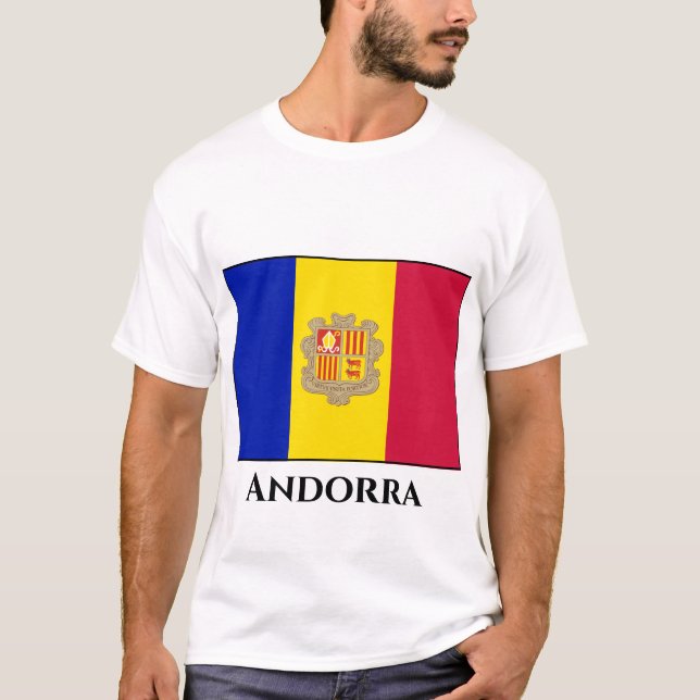Andorra Flagga T Shirt (Framsida)