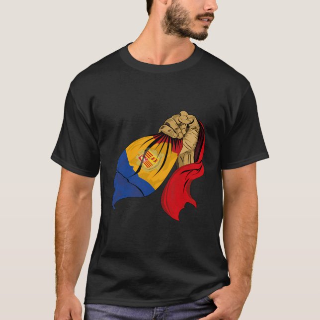 Andorra Flagga T Shirt (Framsida)