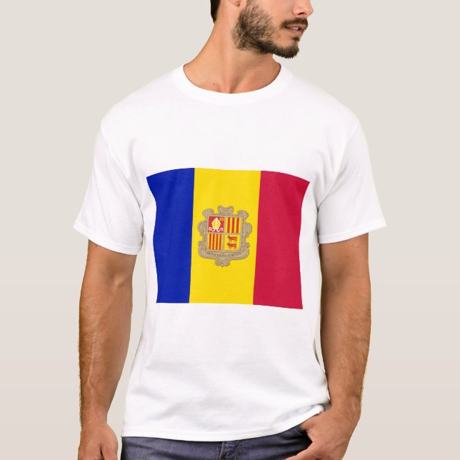 Andorra Flagga T Shirt (Framsida)