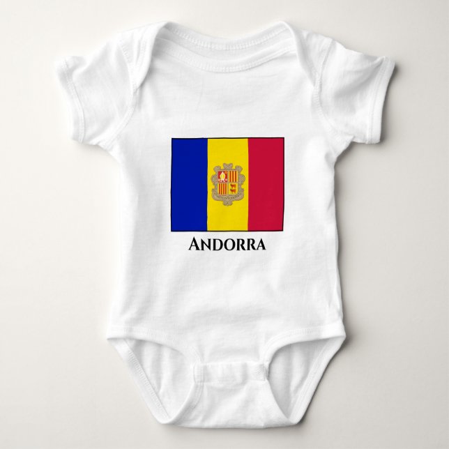 Andorra Flagga T Shirt (Framsida)