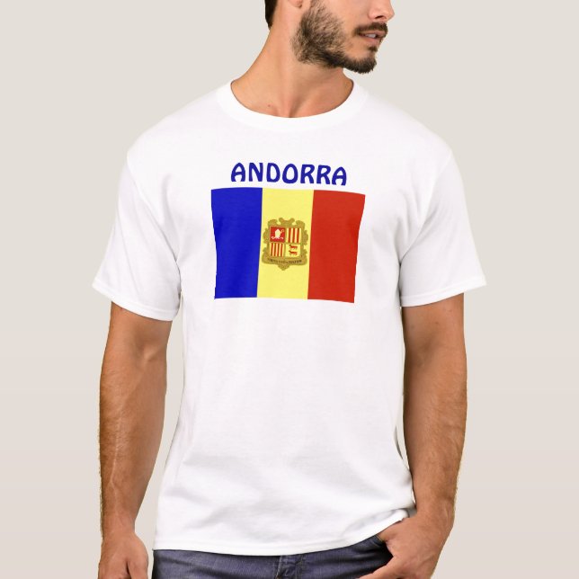 Andorra Flagga Tee Shirt (Framsida)