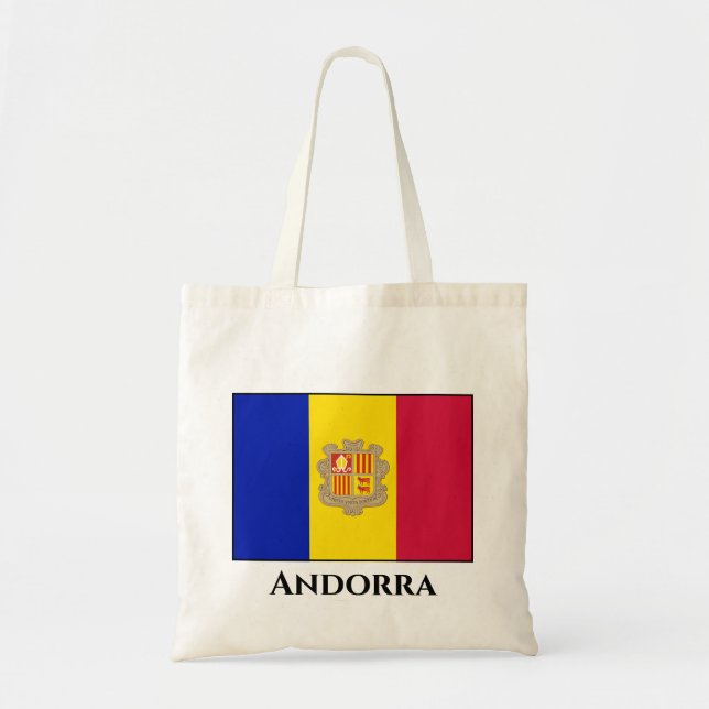 Andorra Flagga Tygkasse (Framsidan)
