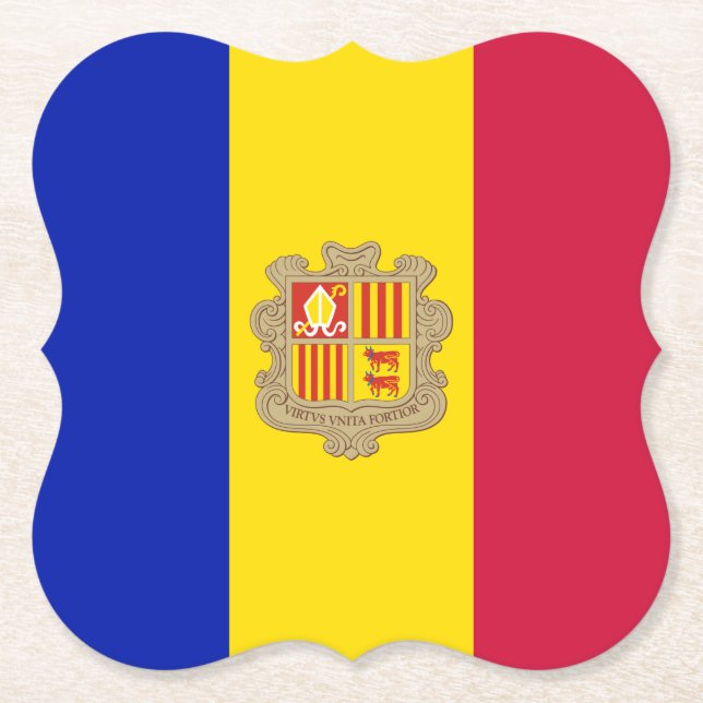 Andorra Flagga Underlägg Papper (Framsida)