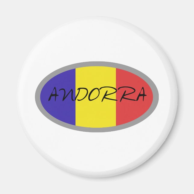 Andorra-flagga utformning! magnet (Framsidan)