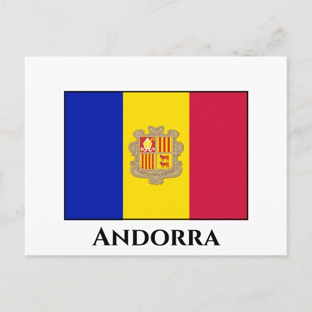 Andorra Flagga Vykort (Framsida)