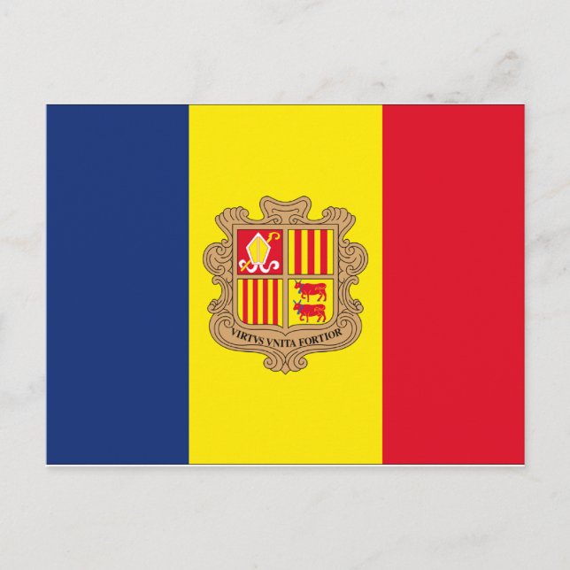 Andorra Flagga Vykort (Framsida)