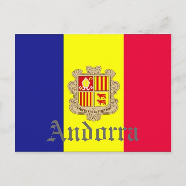 Andorra flagga vykort (Framsida)