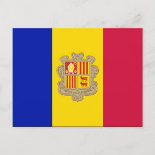 Andorra - Flagga - Vykort