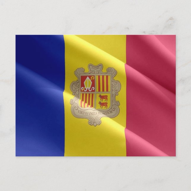Andorra - Flagga Wave - Vykort (Framsida)
