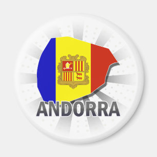 Andorra flaggakarta 2,0 magnet