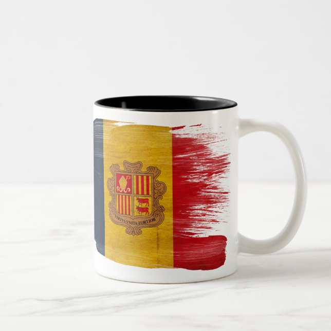 Andorra flaggamugg Två-Tonad mugg (Höger)