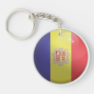 Andorra Glossy Circle Flagga