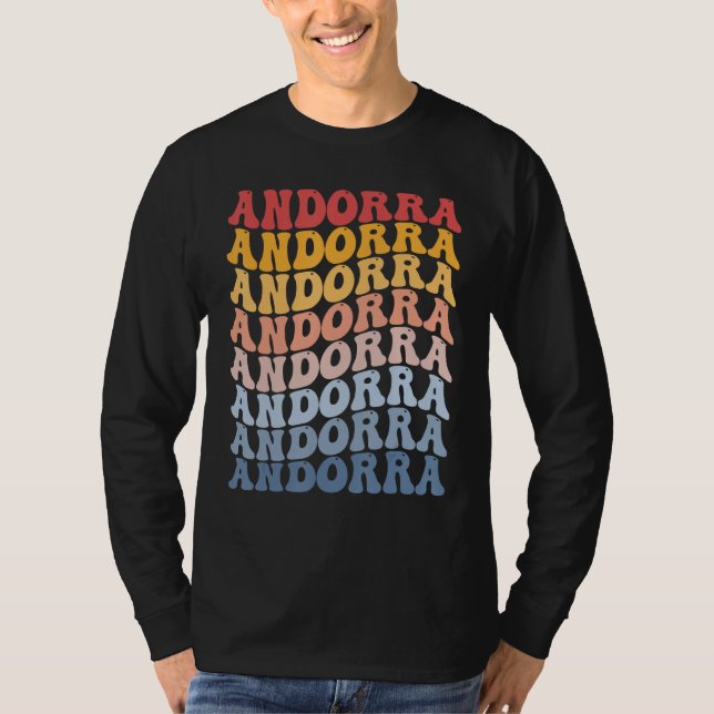 Andorra Groovy Retro Andorran T Shirt (Framsida)